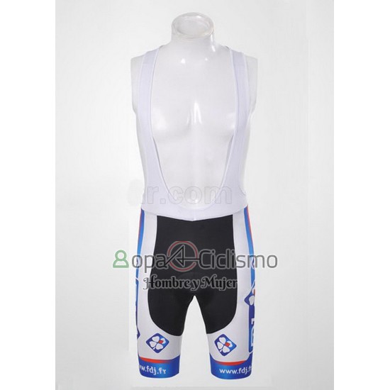 Fdj Ropa Ciclismo Culotte Corto 2012 Mangas Cortas Blanco y Azur